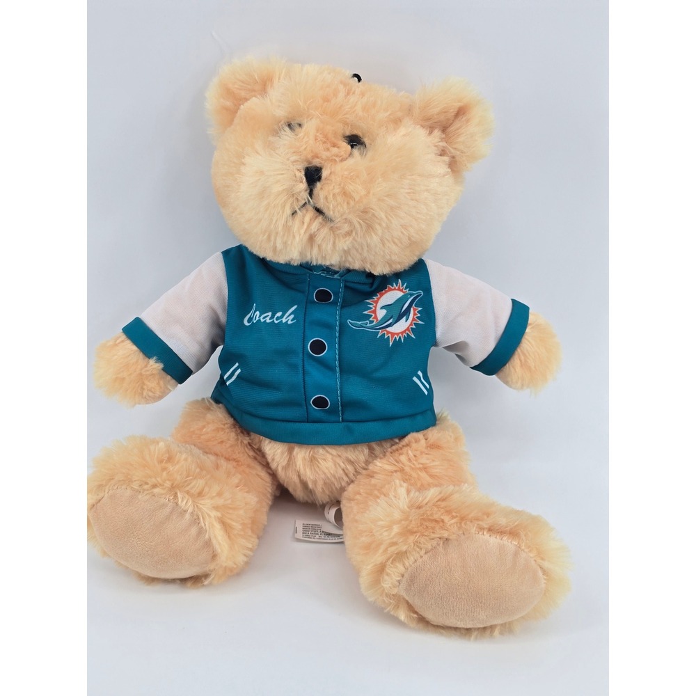 Miami Dolphins NFL Teddy Bear Plush 12" Coach Teal Jacket Good Stuff Basic Fun